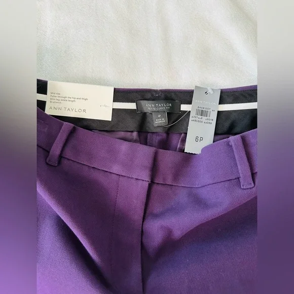 Ann Taylor Purple Straight Leg Pants - Picture 4 of 9
